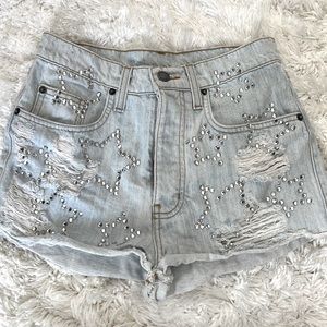Carmar denim shorts with rhinestone stars